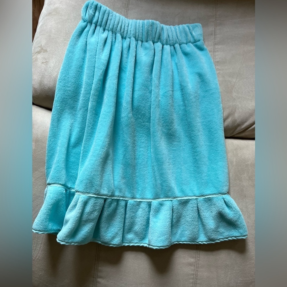 Aqua Plush Wrap-Round Mini Robe - Picture 2 of 4